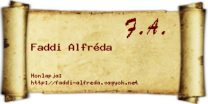 Faddi Alfréda névjegykártya
